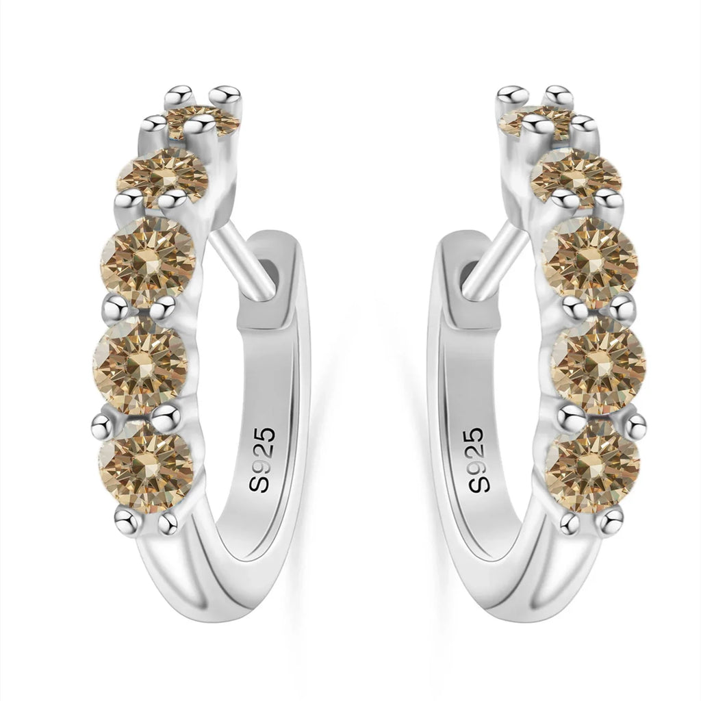 1ct D Color 3mm Moissanite Hoop Charm Earrings 925 Sterling Silver Women