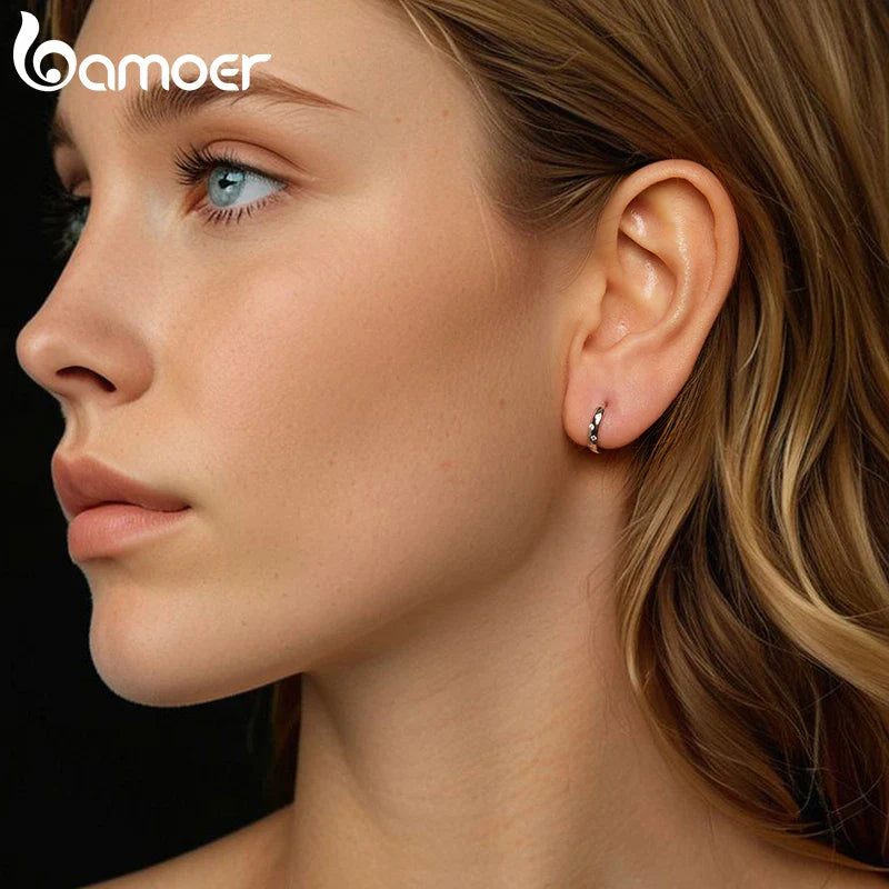 Moissanite Huggie Hoop Earrings For Women 925 Sterling Silver Gold Plated