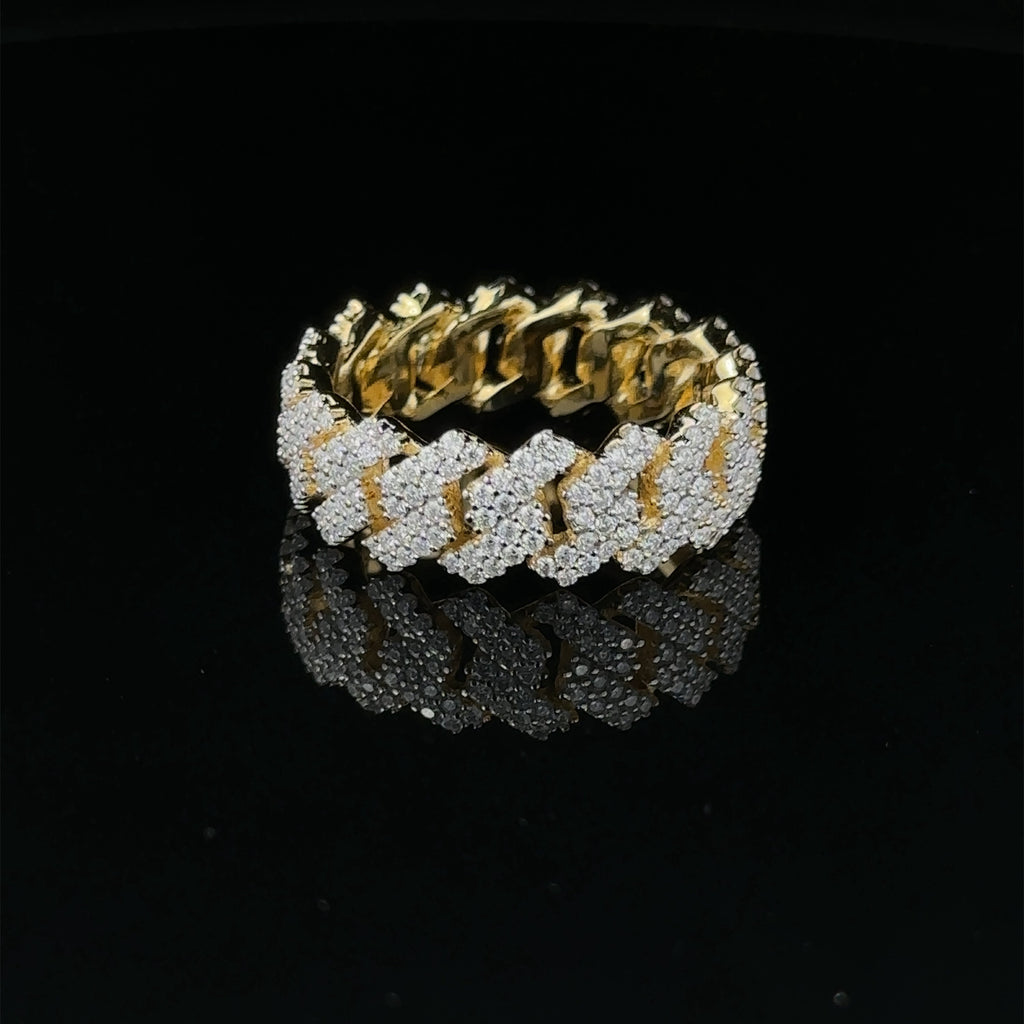 Moissanite Men Gold Iced Out Micro Pave Statement Ring