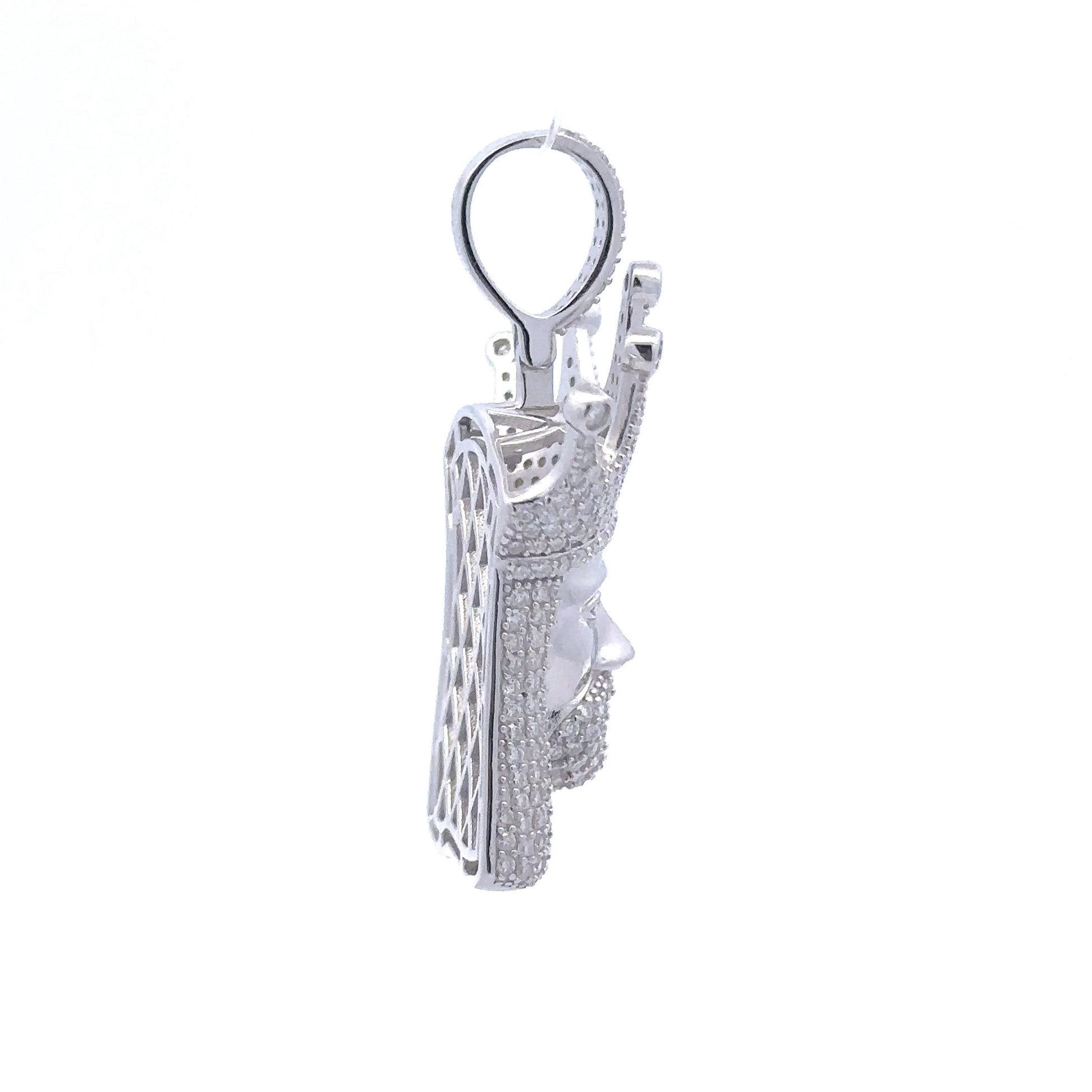 Moissanite Pendant 3.78 CTW 925 Rhodium Pave Sterling