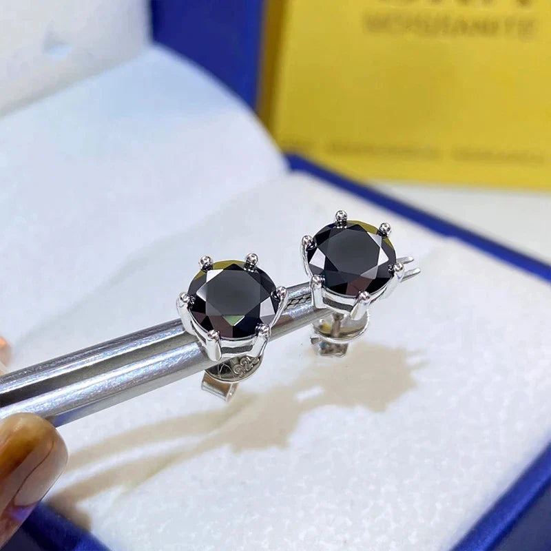 Moissanite Stud Earrings 1-6ct GRA Certified 21 Colors 925 Sterling Silver
