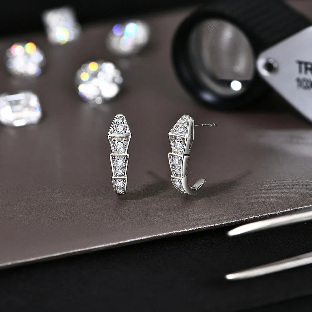 Moissanite Stud Earrings 925 Sterling Silver D Color VVS1 Solitaire For Women