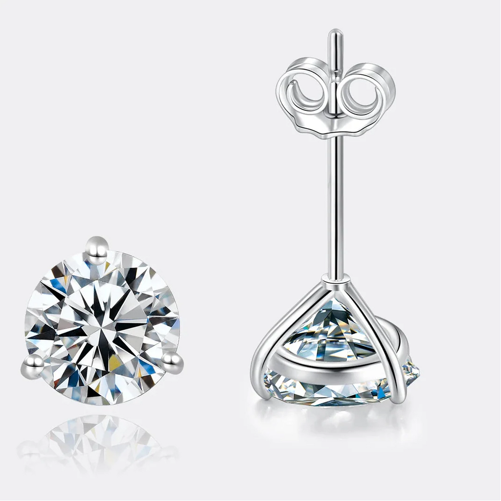 Moissanite Stud Earrings 925 Sterling Silver Small Classic Korean Fashion Gift