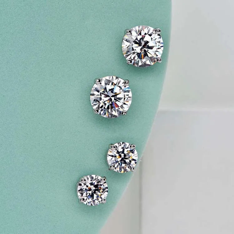 Moissanite Stud Earrings 0.3-2ct Round Certified 925 Sterling Silver Wedding