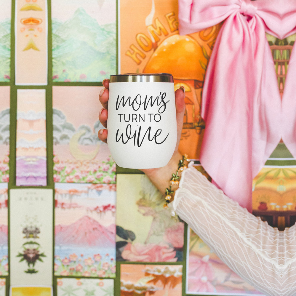 Mom's Turn 12oz Stainless Steel Insulated Travel Mug With Lid BPA Free Hand Wash Only