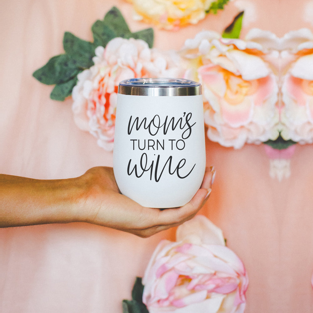 Mom's Turn 12oz Stainless Steel Insulated Travel Mug With Lid BPA Free Hand Wash Only