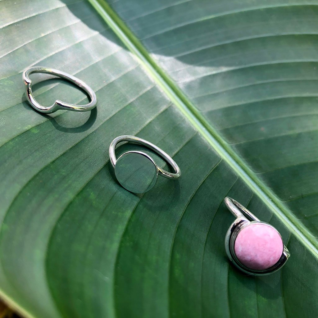 Pink Moon Rhodochrosite Ring Sterling Silver Size 7 Handmade In Peru