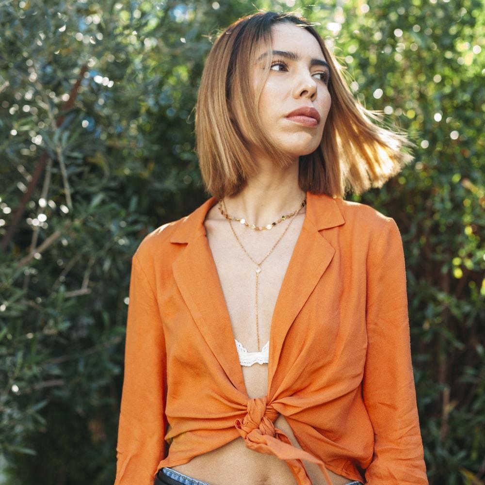Double Layer Lariat Necklace Dainty Silver Pendant Choker