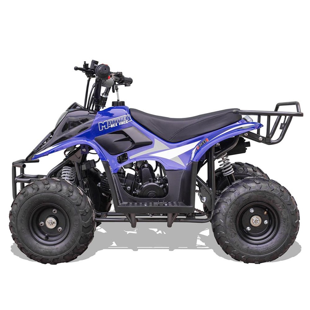 MotoTec Rex 110CC 4-Stroke Mini Kids 4 Wheeler Gas ATV Quad, Blue (SAK78052)