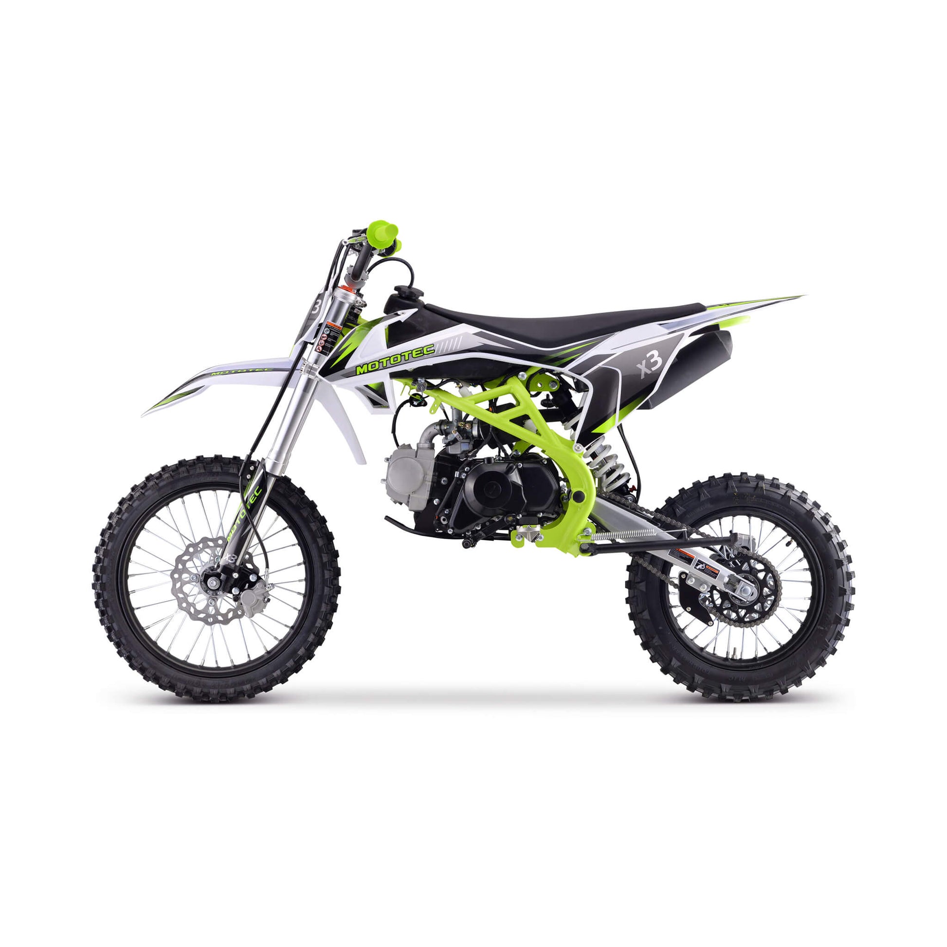 MotoTec X3 125CC 4-Stroke Green Gas-Powered Dirt Bike (SAK86035)