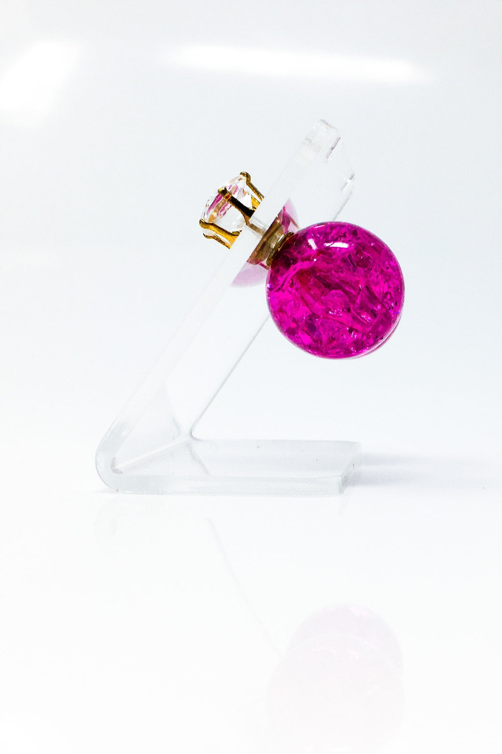 Multicolored Crystal Stud Earrings Sparkle Pink Blue