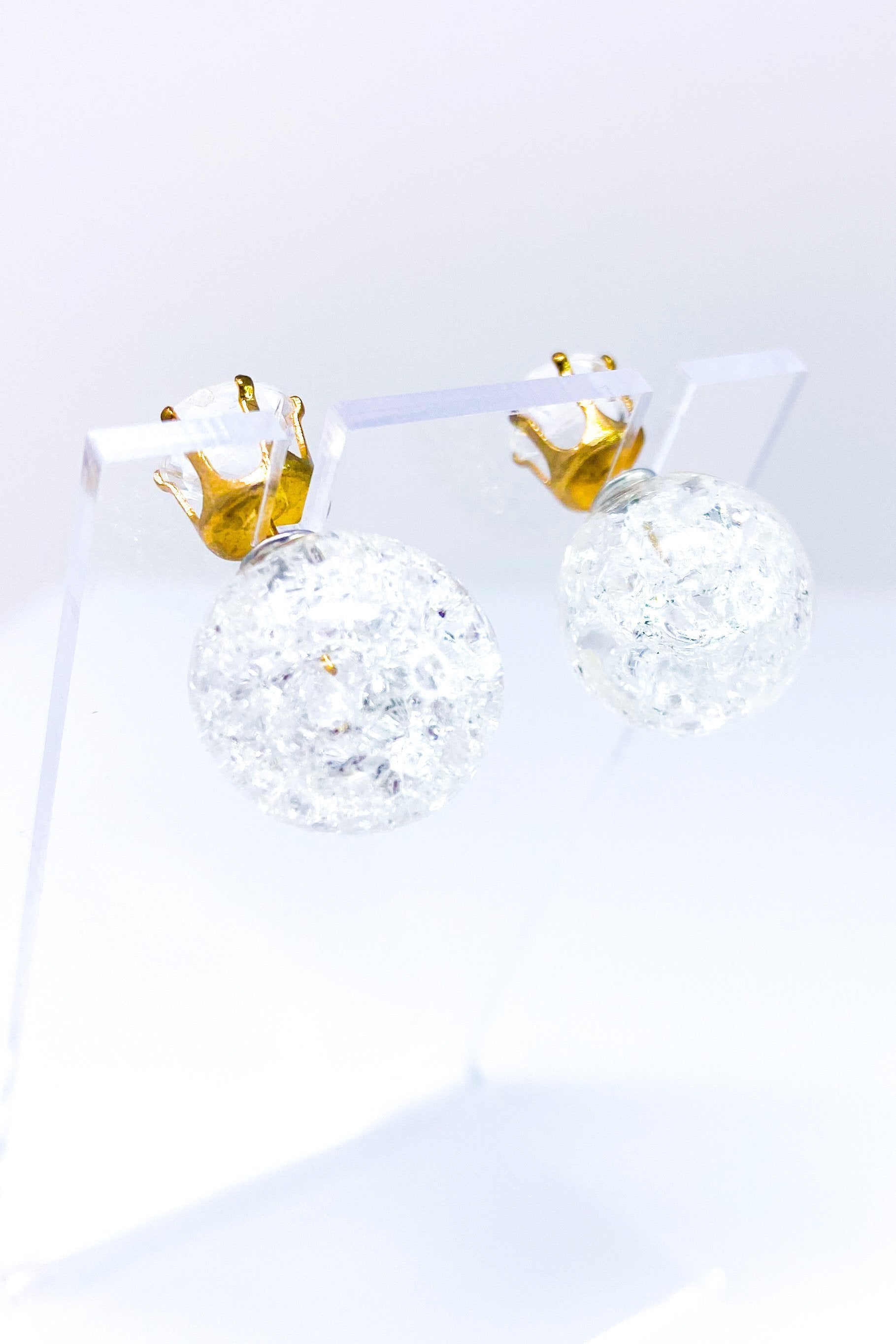 Multicolored Crystal Stud Earrings Sparkle Pink Blue