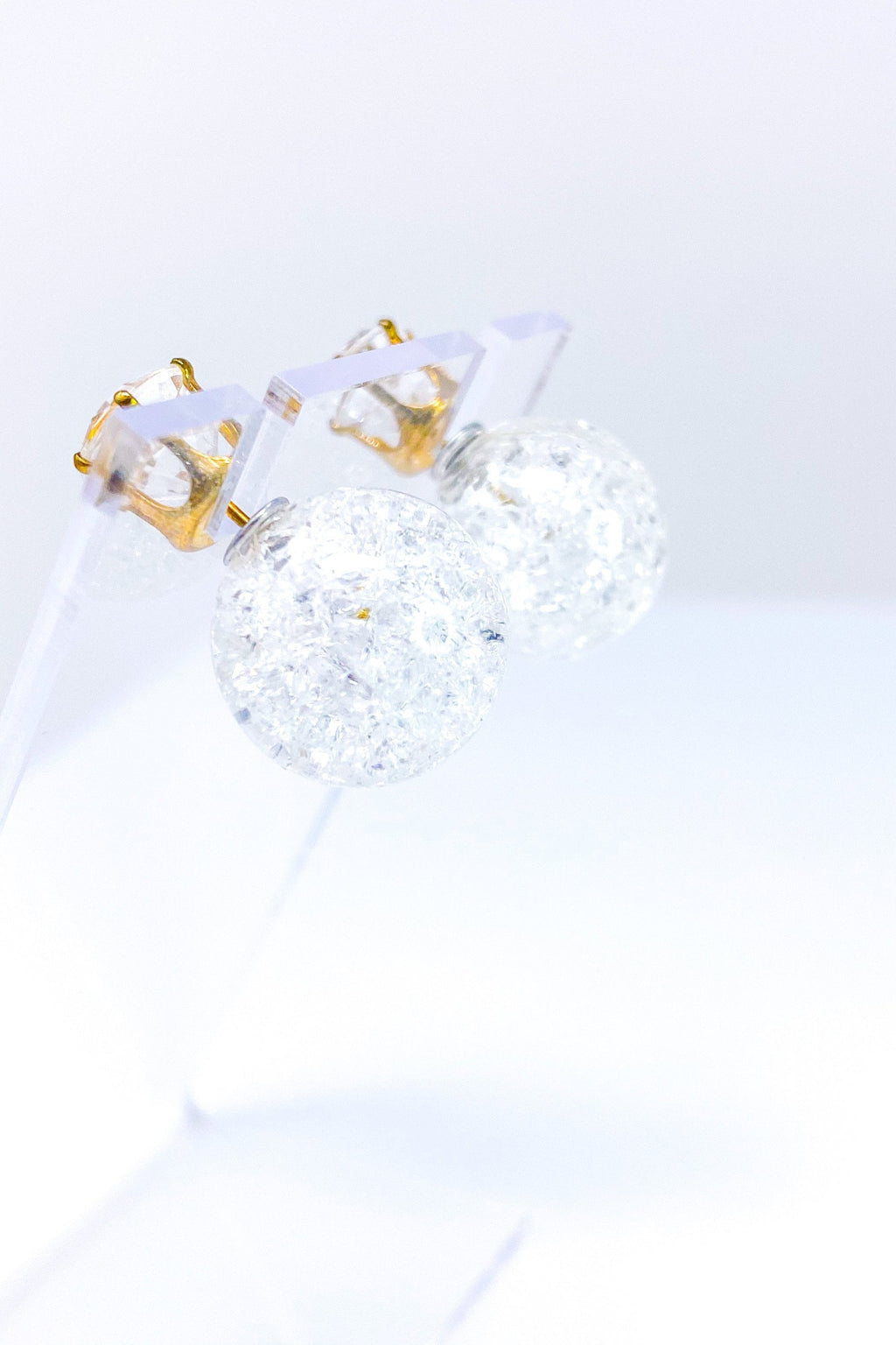 Multicolored Crystal Stud Earrings Sparkle Pink Blue