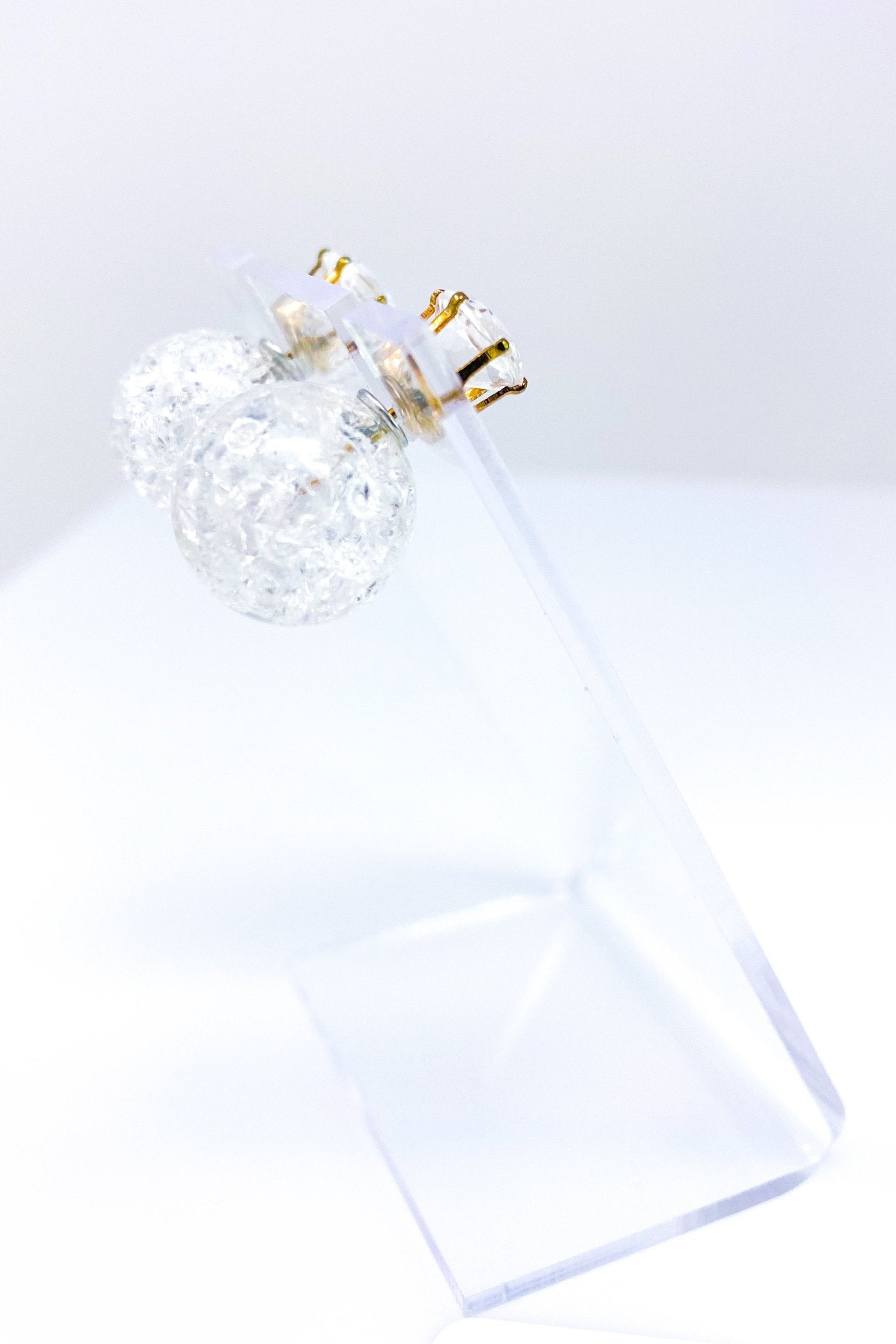 Multicolored Crystal Stud Earrings Sparkle Pink Blue