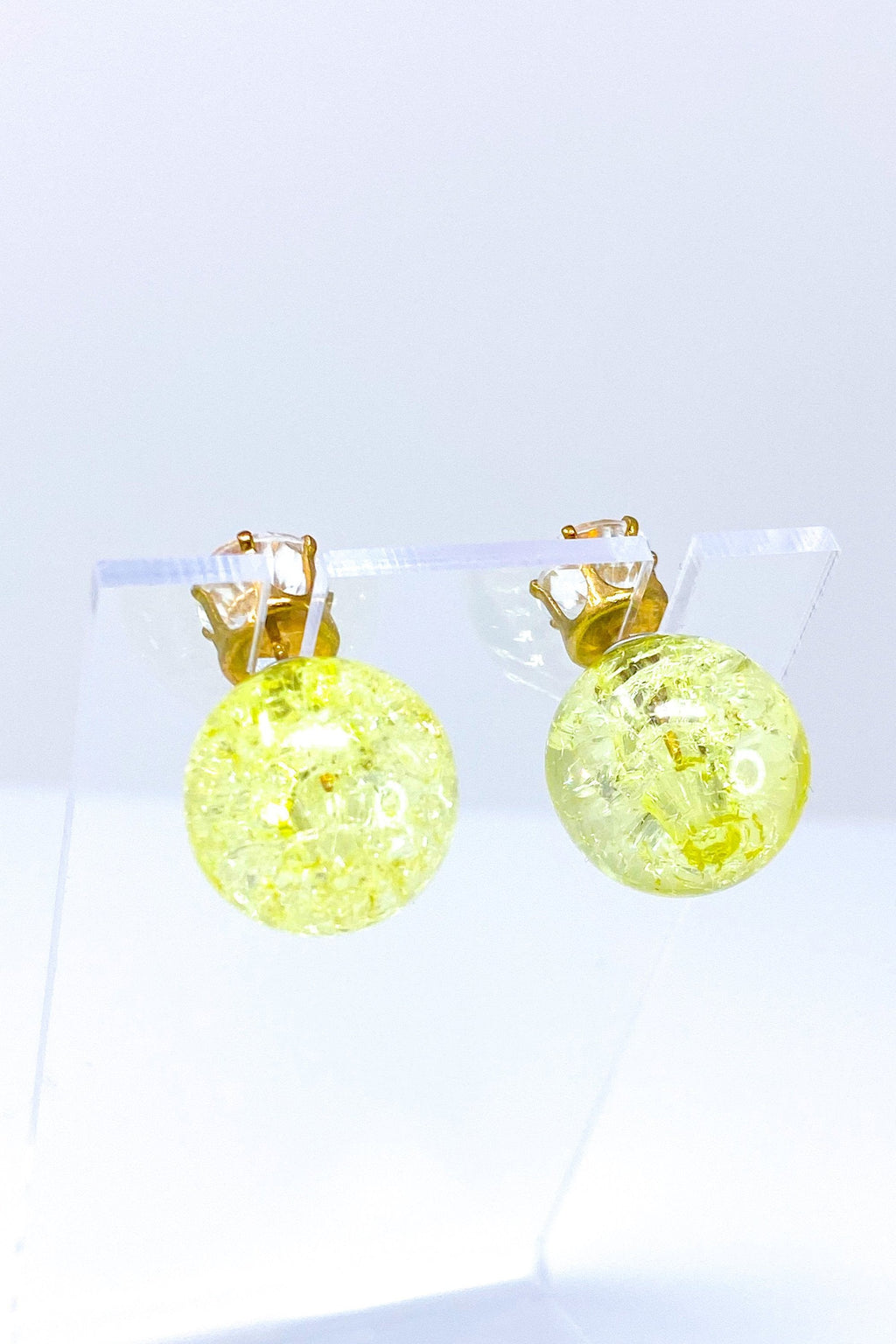 Multicolored Crystal Stud Earrings Sparkle Pink Blue