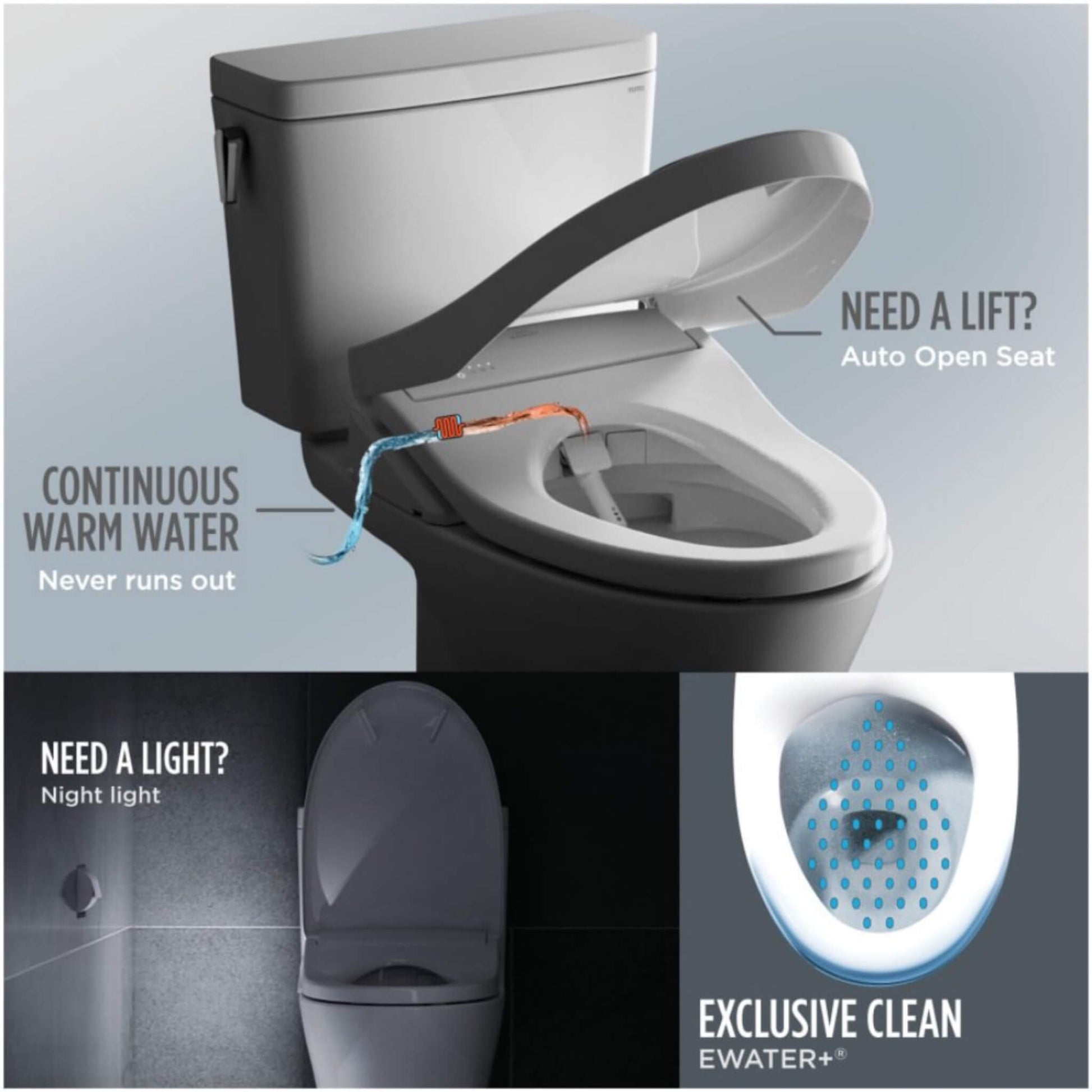 [MW4364736CEMFGN#01] TOTO Aquia IV Cube 1.28 GPF And 0.9 GPF Dynamax Tornado Flush Toilet With Washlet S7A Bidet Seat (SAK74285)