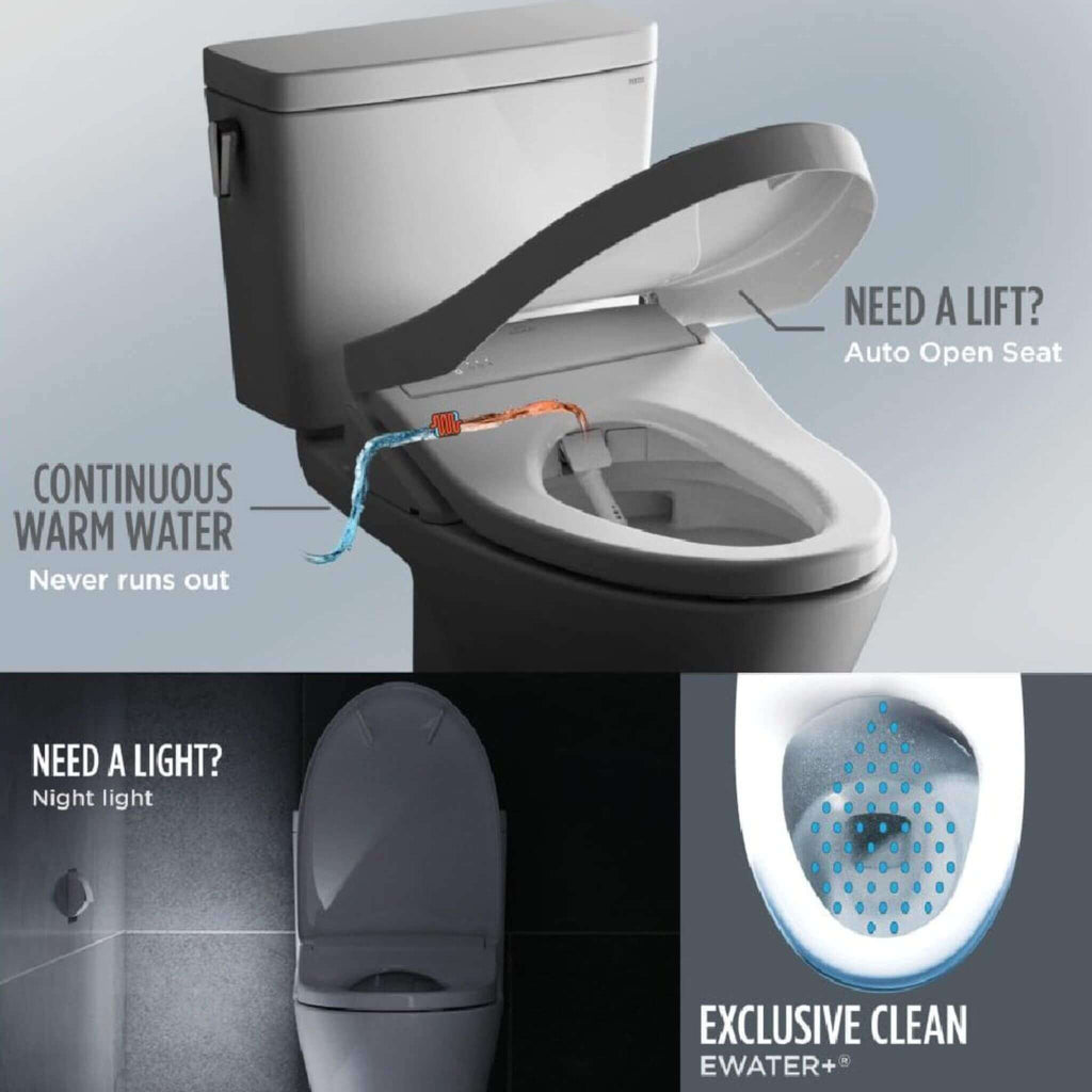 [MW7864736CEFG#01] TOTO Drake 1.28 GPF Elongated Chair Height Toilet Seat With Transitional Washlet S7A (SAK78915)