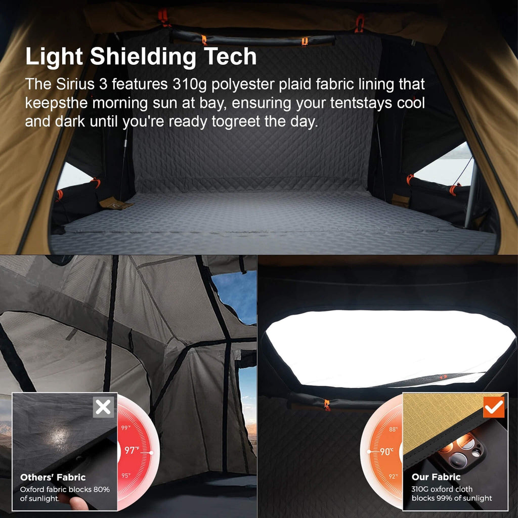 Naturnest Sirius 3 Premium 2XL 3-Person Clamshell Rooftop Tent (SAK62917)