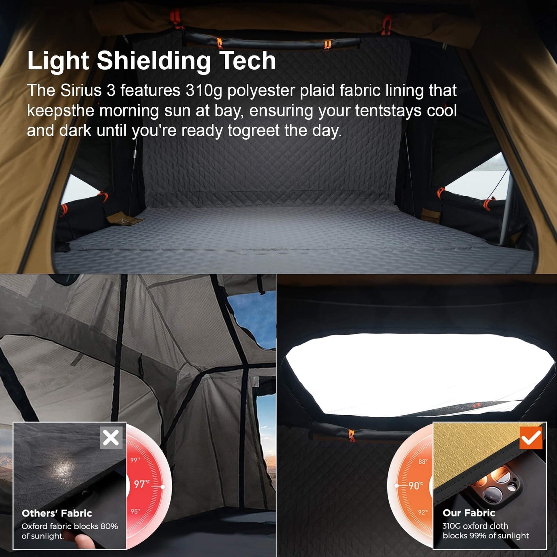 Naturnest Sirius 3 Premium 2XL 3-Person Clamshell Rooftop Tent (SAK62917)