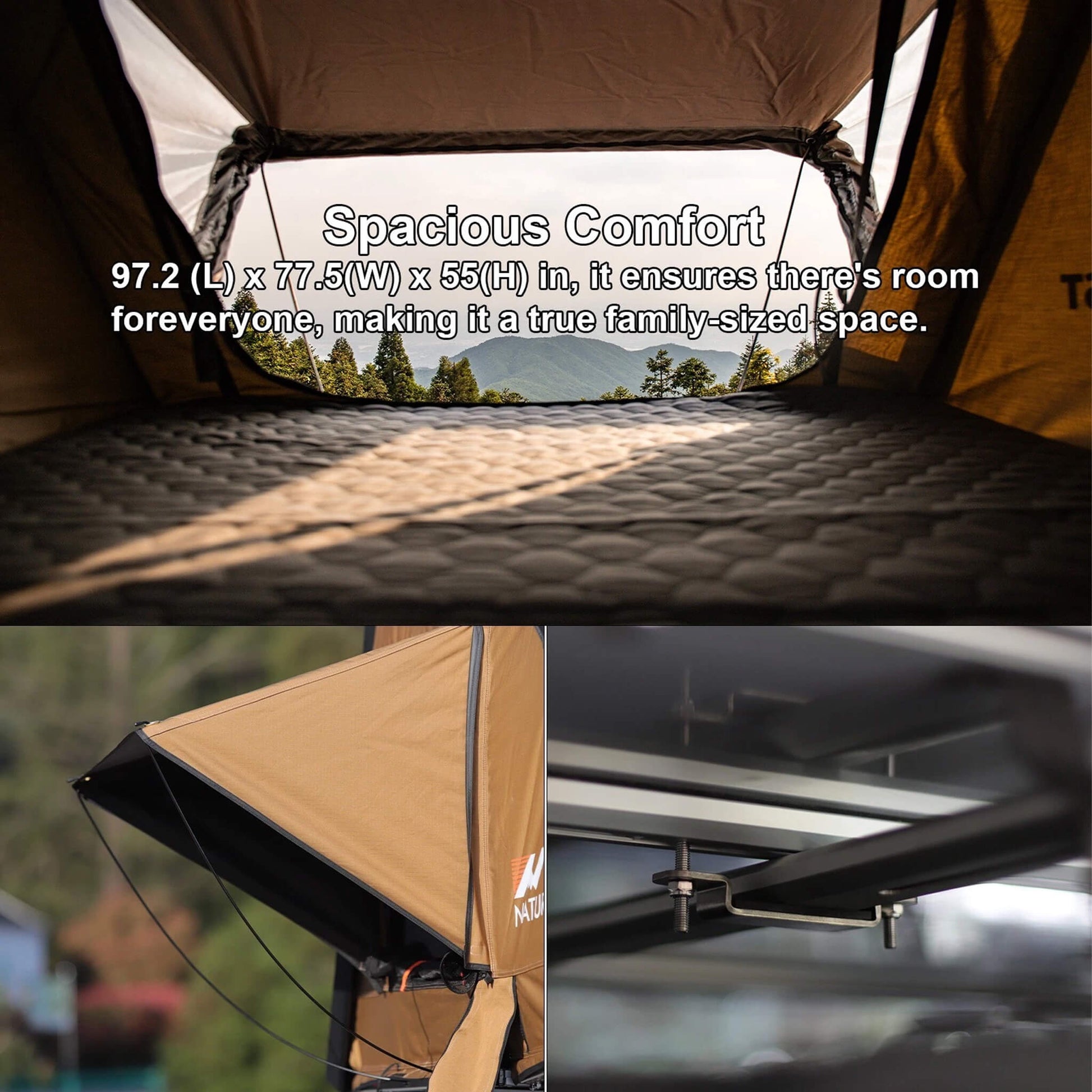 Naturnest Sirius 3 Premium 2XL 3-Person Clamshell Rooftop Tent (SAK62917)