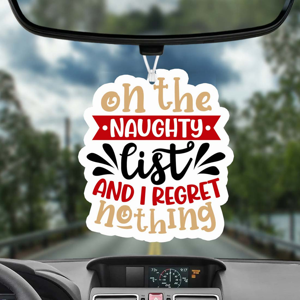 Naughty List Hanging Air Freshener Holiday Scent Car Home Closet Ornament Winter Pine Spice