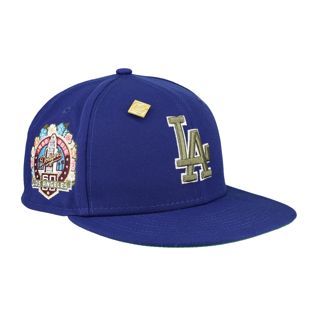 Los Angeles Dodgers 60th Anniversary Patch Floral Collection Fitted Hat