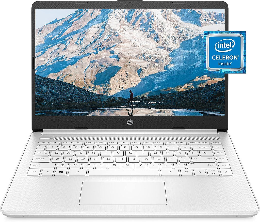 HP 14DQ0052DX 14" Laptop – Intel Celeron N4120 • 4GB RAM • 64GB eMMC – Win 11 Home (Open box)