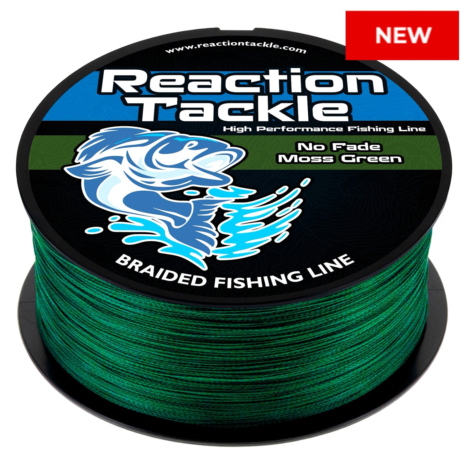 Reaction Tackle Braided Fishing Line - NO FADE Moss Green - NEW