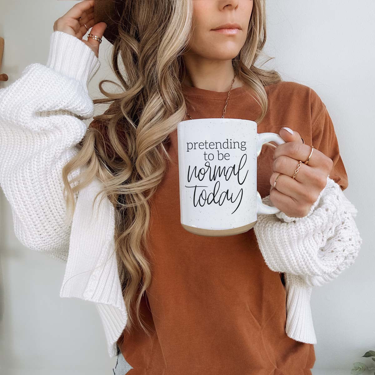 Funny Pretending To Be Normal Today 16oz Ceramic Coffee Mug Office Gift