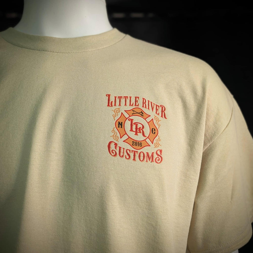 Nozzle Cowboy Firefighter Skull Hose Tee