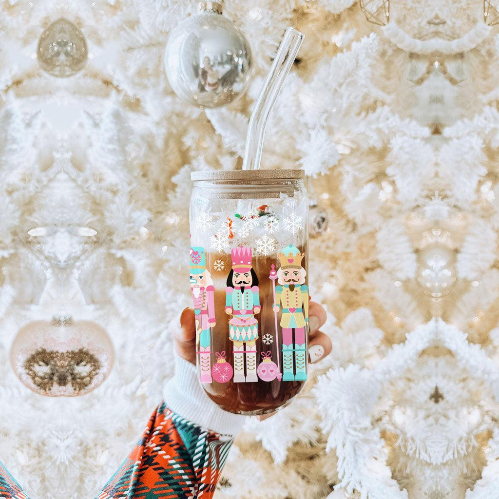 Nutcracker Pastel Holiday Nuts 17oz Tin Festive Christmas Gift Jar For Parties