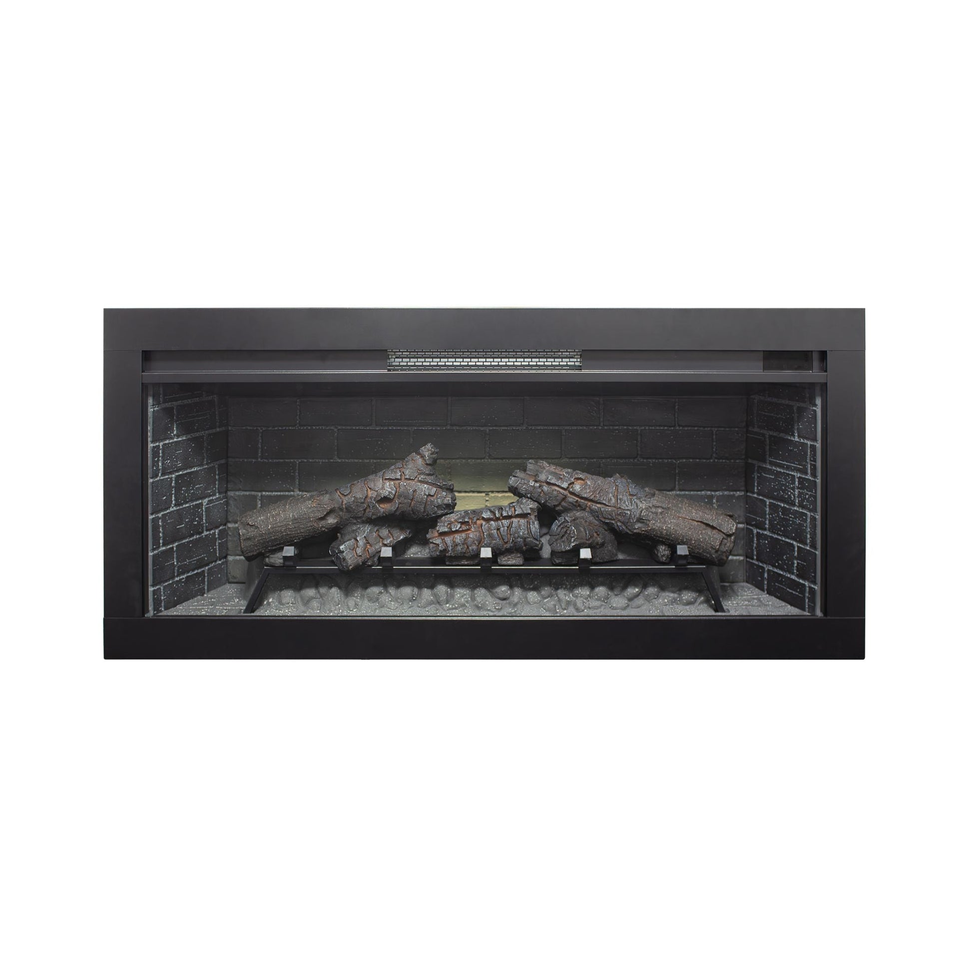 Nuvia 36-Inch Electric Antique Black Touch Panel Infrared Fireplace Insert With Removable Trim Kit (SAK84610)