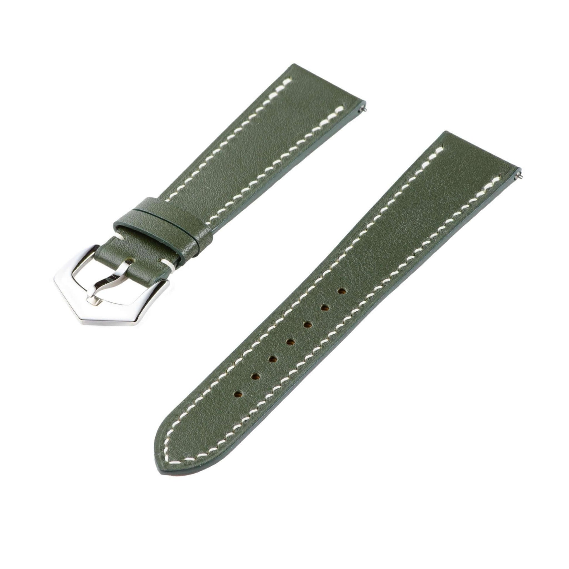 Olive Green Swift Leather Watch Strap