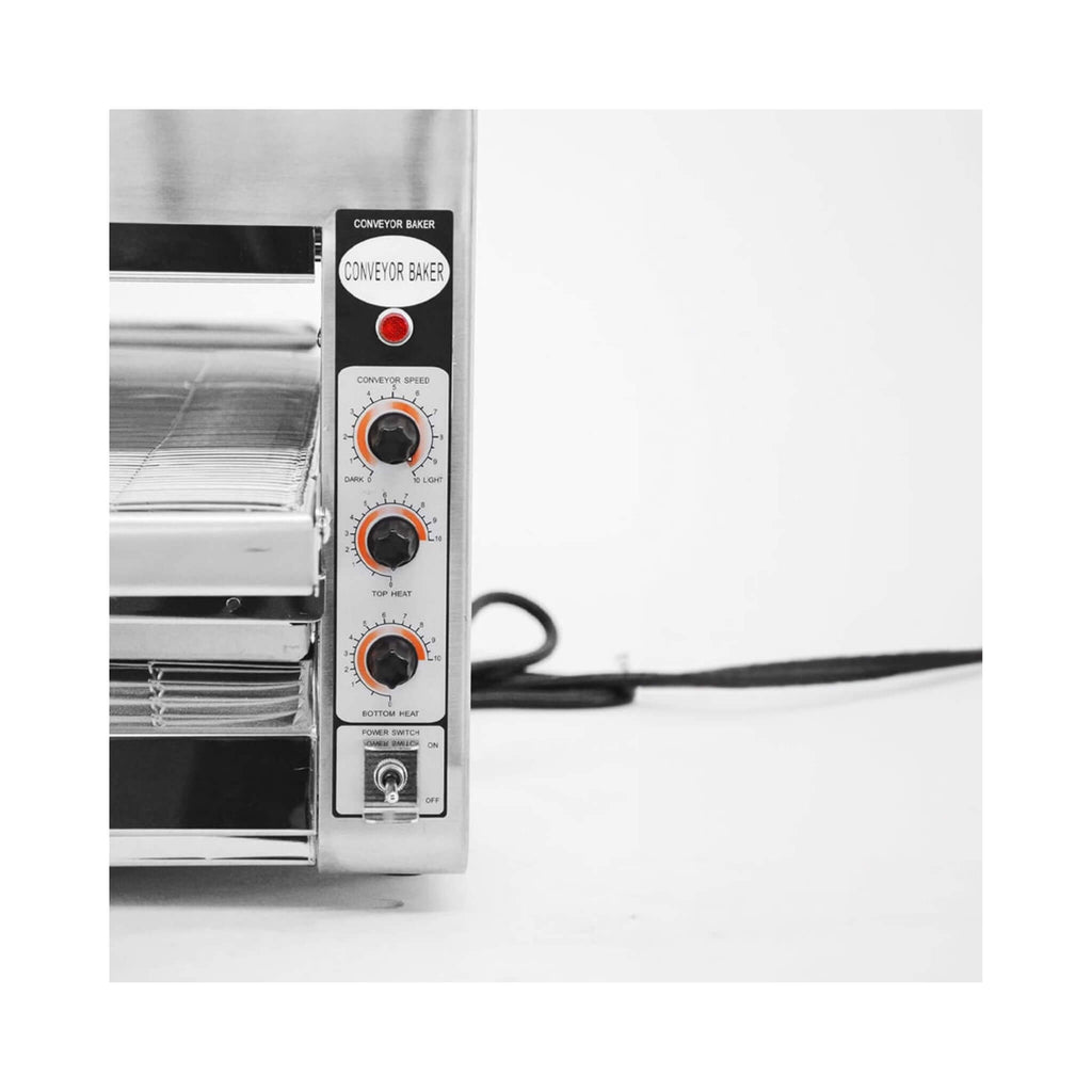 Omcan Premium Commercial Stainless Steel Conveyor Restaurant Countertop Pizza Baking Oven, 3600W (SAK48164)