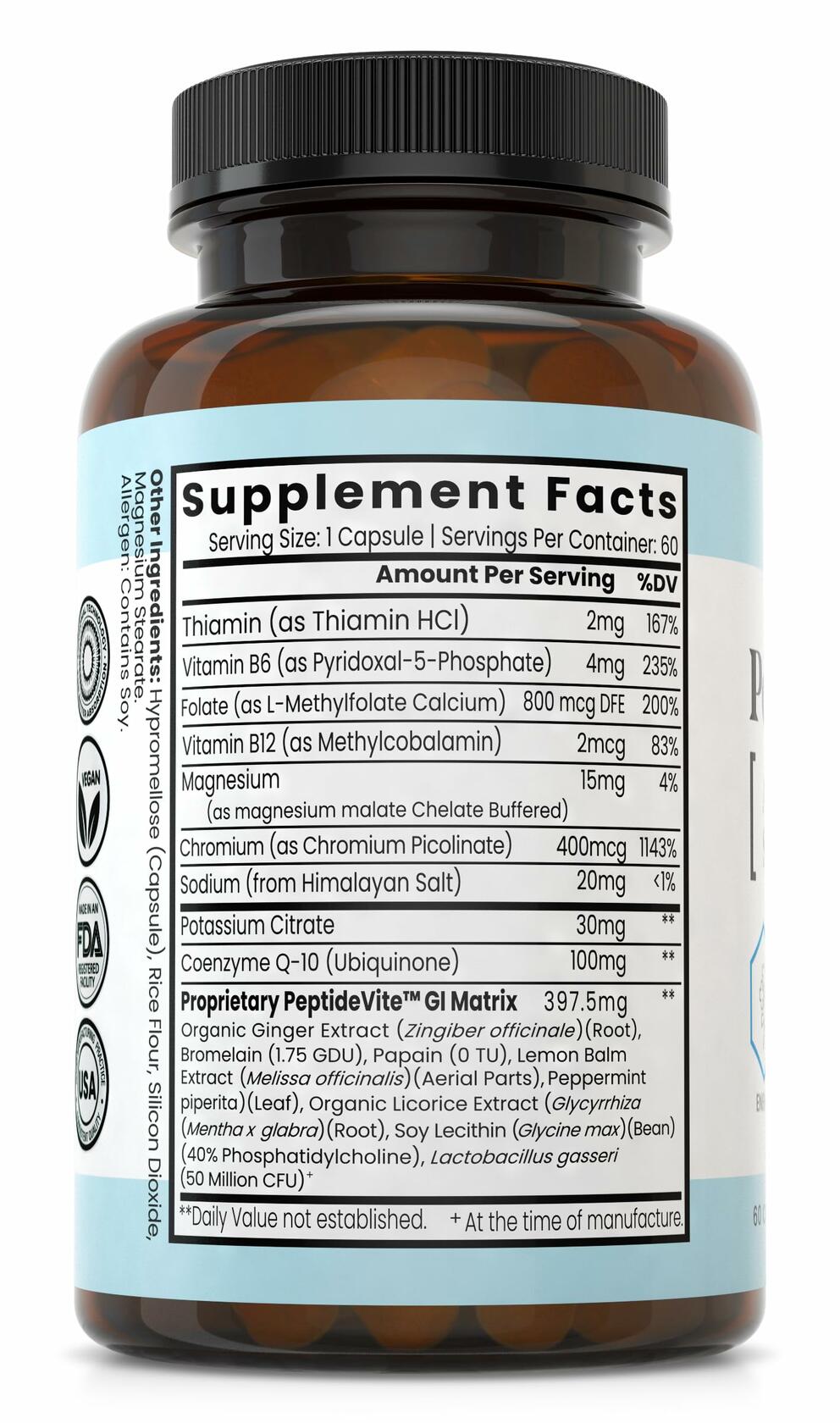 PeptideVite Multivitamin Supplement for Metabolic Health and Nausea Support
