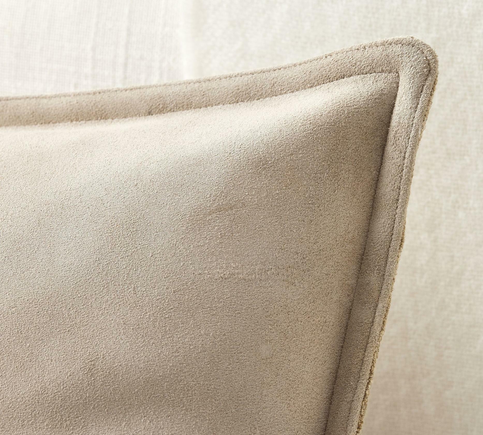 Pottery Barn 1 Pieced Suede Pillow cover & 1 Down Feather Pillow Insert 20"x20"
