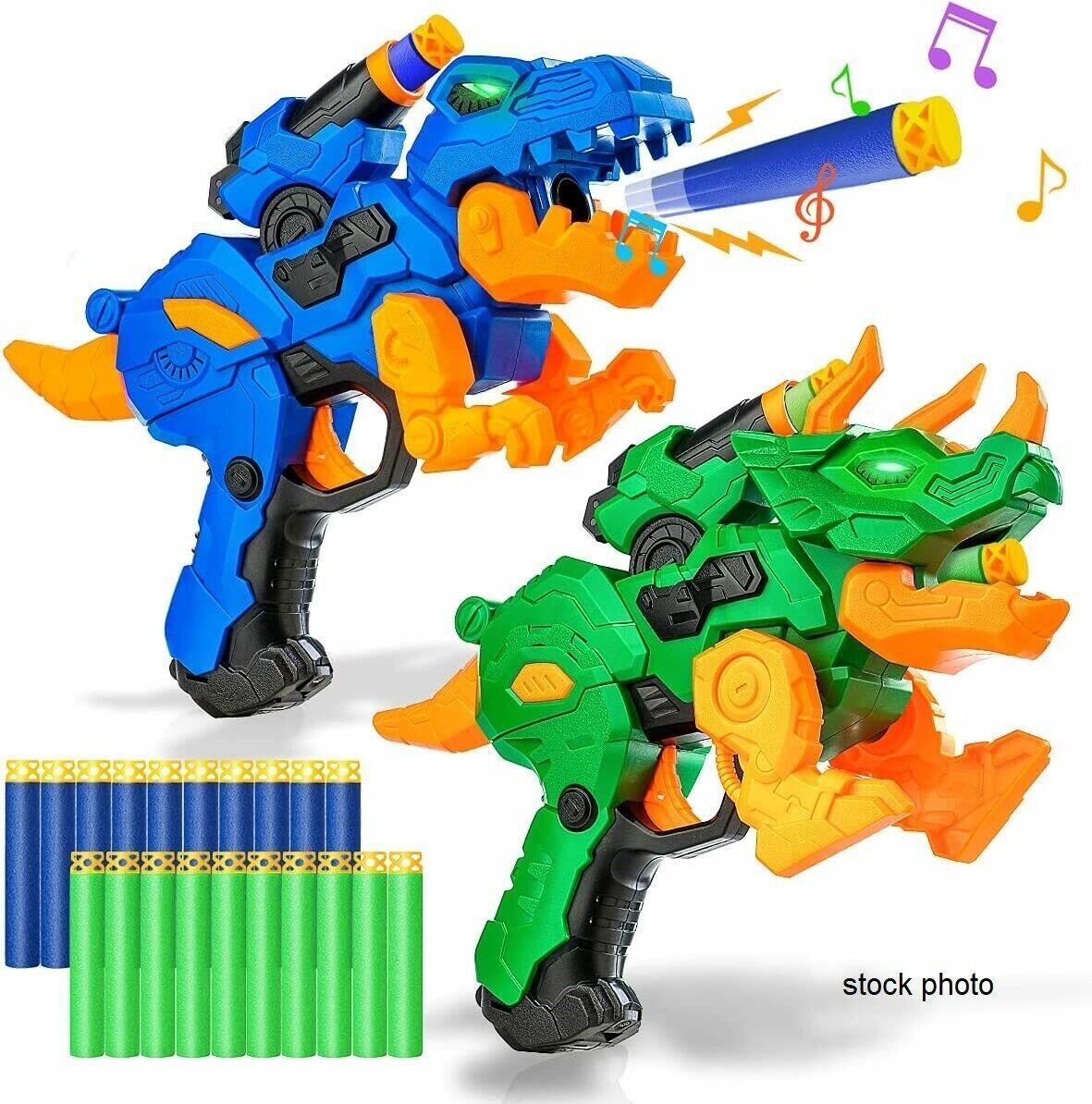 2-pack of Dinosaur Foam Dart Shooters with 20 darts