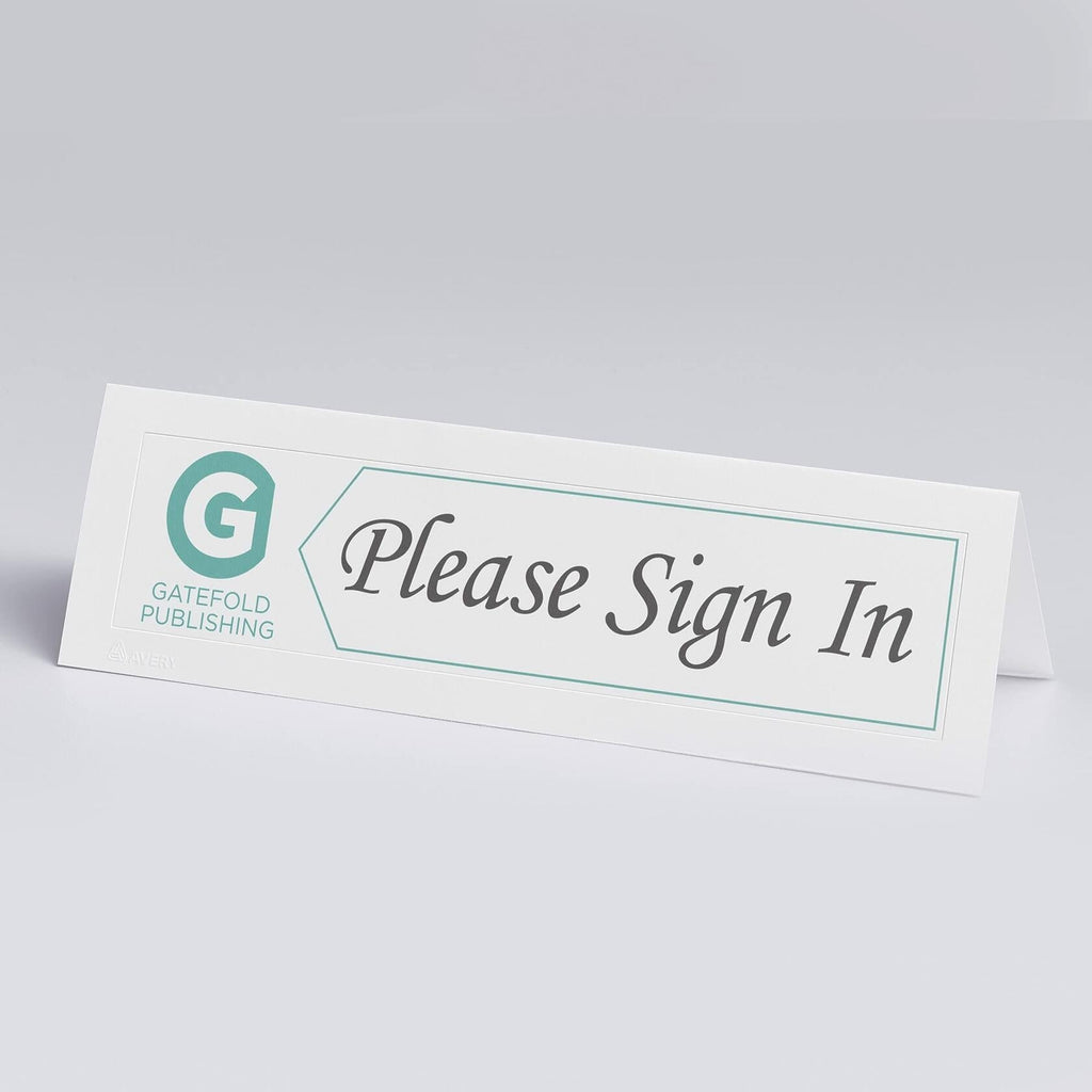 100 Avery Printable Tent Cards, Sure Feed Technology, 2.5" x 8.5", White (05305)