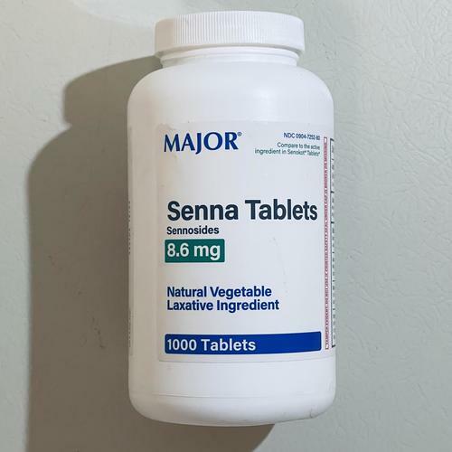 Senna Tablets 8.6 mg Natural Vegetable Laxative Ingredient 1000 Tablets 12/2025