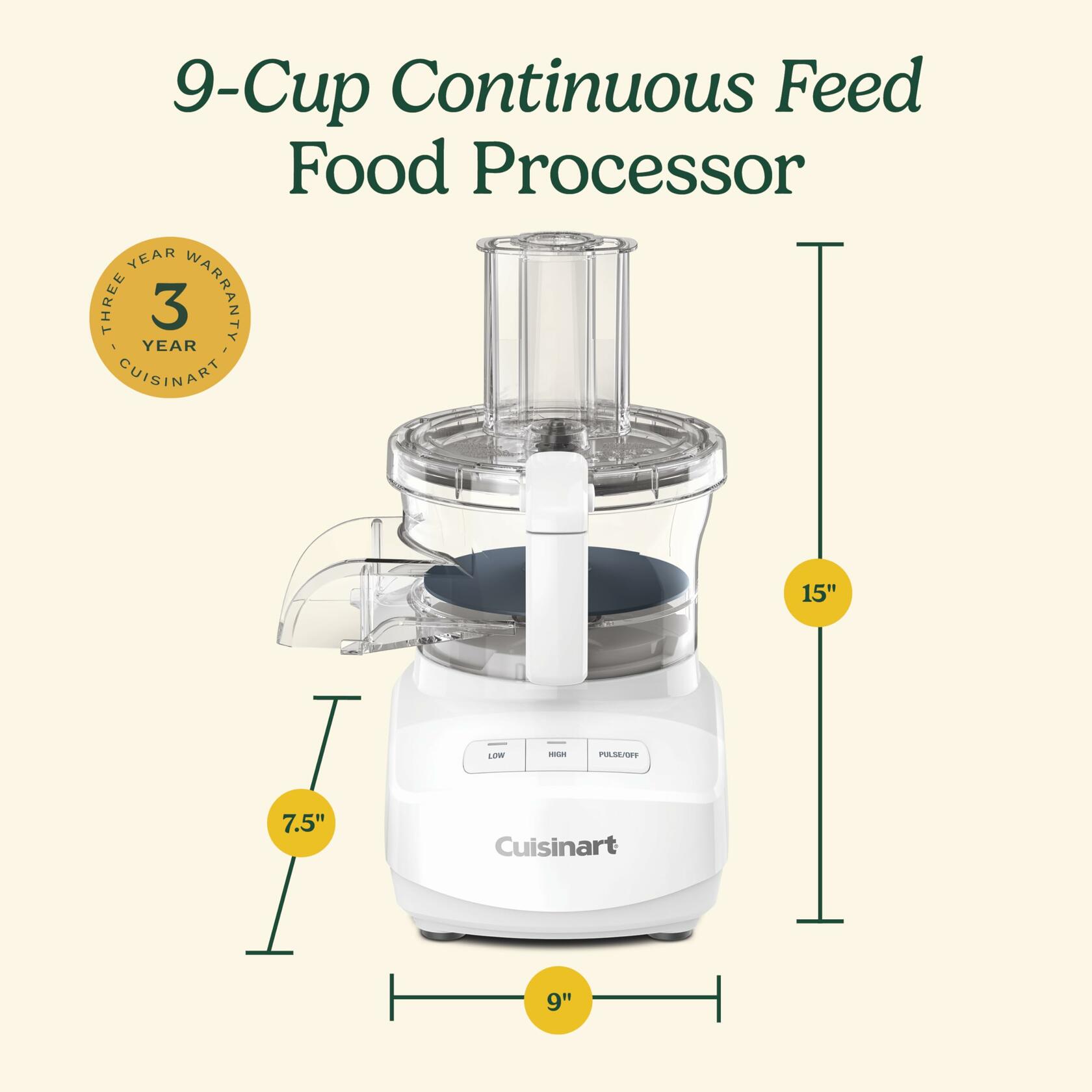 [Very Good] Used -  Cuisinart 9-Cup Continuous Feed Food Processor with F..