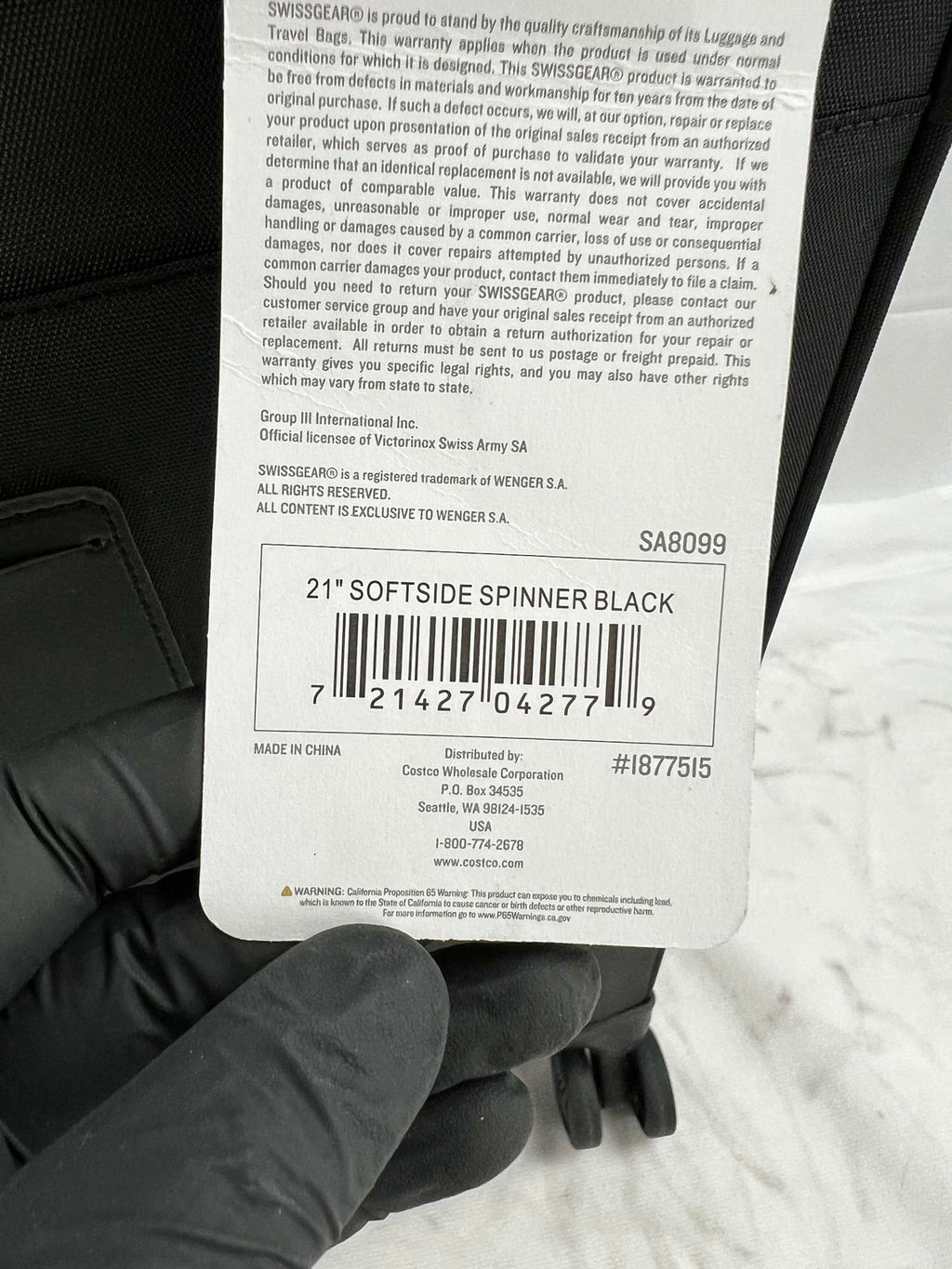Swissgear 8099 21" Softside Expandable Spinner Carry-On - Black - Like New