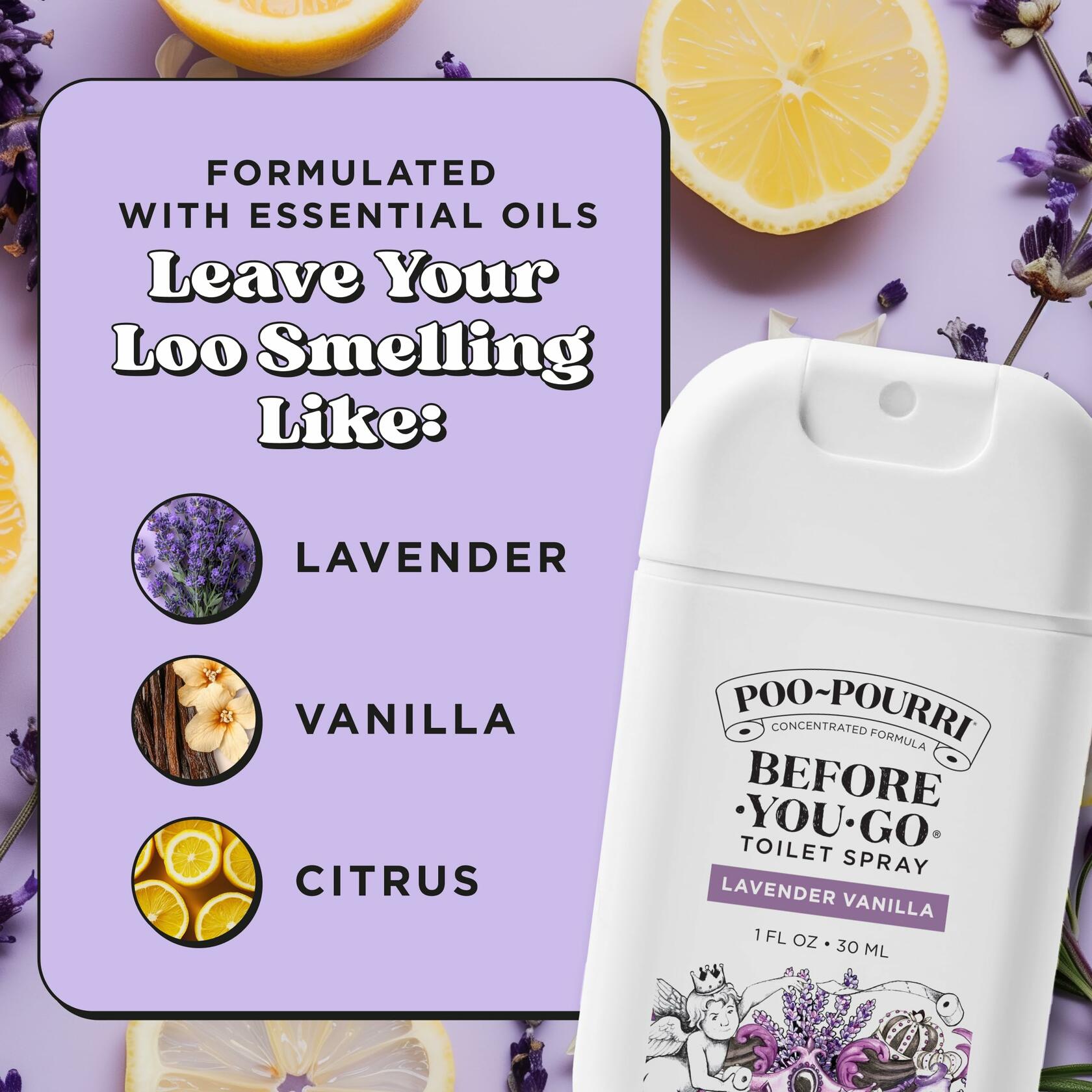 Poo-Pourri Toilet Spray Lavender Vanilla 1 Fl Oz Pocket Travel Size