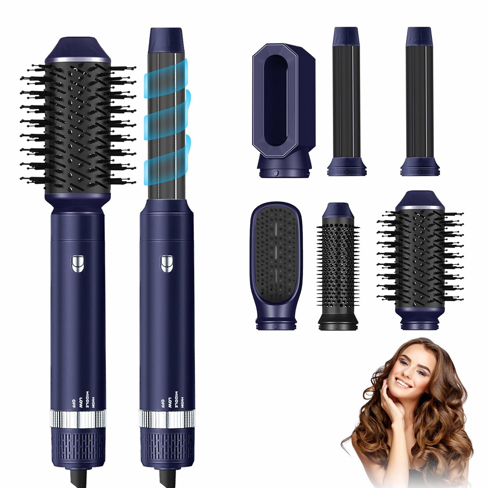 [Like New] 6 in 1 Blow Dryer Brush Set – Ionic Dryer, Curler, Straightener, Brush