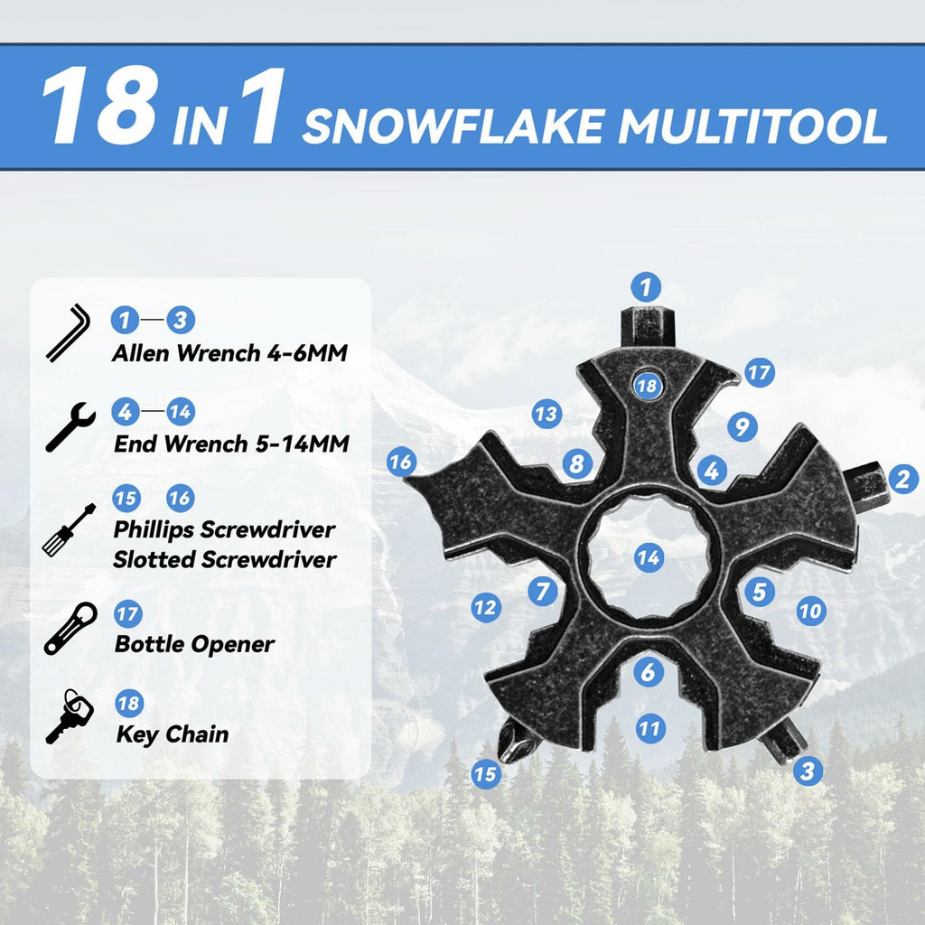 KeyChain MultiTool 18-in-1, Hex Key Allen Wrench Outdoor Multi Tool All in One