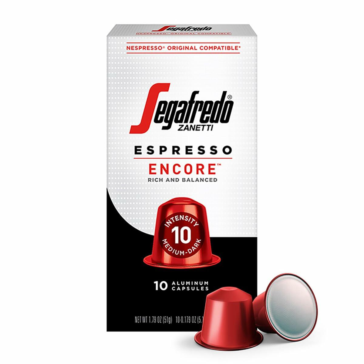 BestBy11/25 Segafredo Encore Espresso 10ct Nespresso Capsules Intensity 10