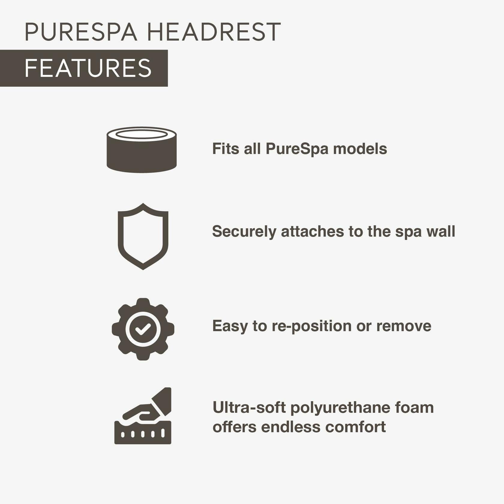 Intex 28505E PureSpa Soft Foam Headrest Pillow White Hot Tub Accessory