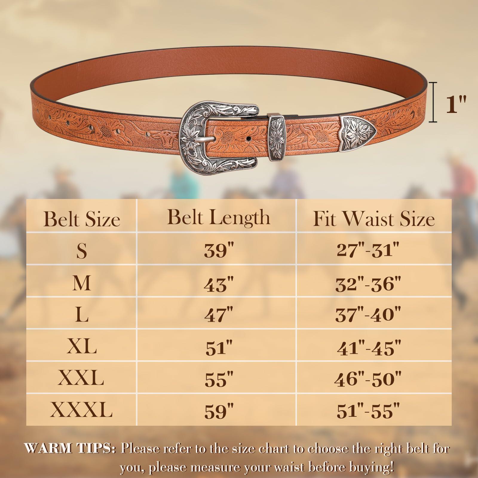 SANSTHS Western Women's Cowboy Belt Black XXL Stylish Leather Belt for Jeans
