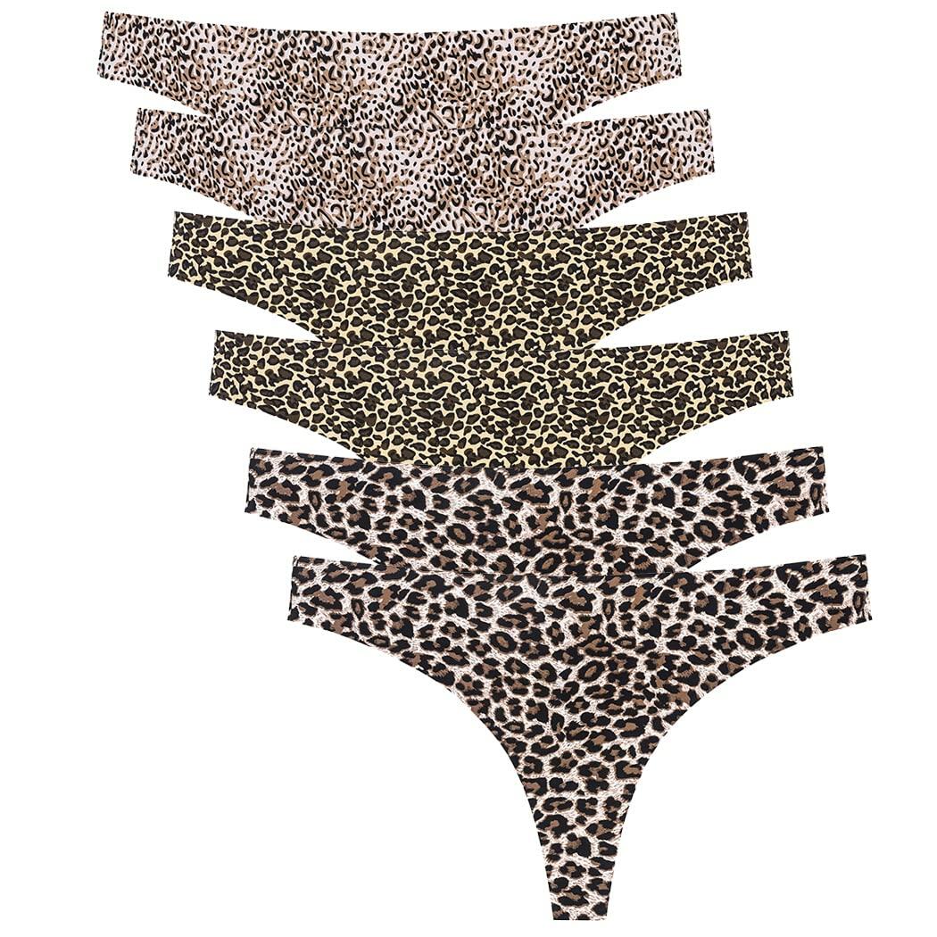 COSOMALL Seamless Thongs Women Panties No Show 6 Pack TB Size XS