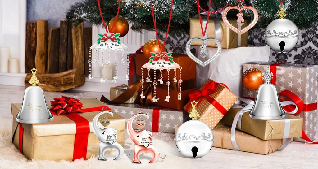 My First Christmas Ornament 2024 Baby Mobile Rose Gold Newborn Keepsake
