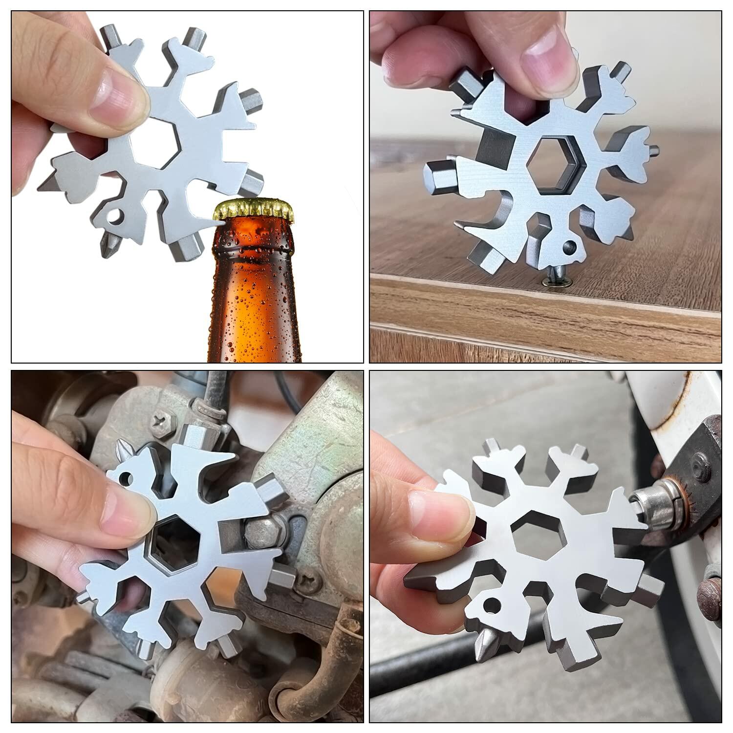 18 in 1 Silver Snowflake Multitool & 20 in 1 Black Credit Card Multitools Gift